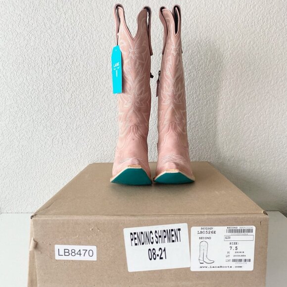 Lane SMOKESHOW Womens Cowboy Boots 7.5 Pink Western Cowgirl Mid Calf Pointed Toe - Picture 12 of 13